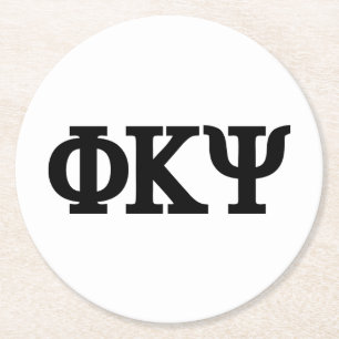 Phi Kappa Psi Greek Letters Logo Round Paper Coaster