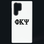 Phi Kappa Psi Greek Letters Logo Samsung Galaxy S22 Ultra Case<br><div class="desc">This product proudly showcases the iconic Greek letters of Phi Kappa Psi Fraternity. The bold, block-style letters Phi (Φ), Kappa (K), and Psi (Ψ) are prominently displayed in black, creating a strong and recognizable symbol of the fraternity. This classic representation embodies the tradition, brotherhood, and spirit of Phi Kappa Psi,...</div>