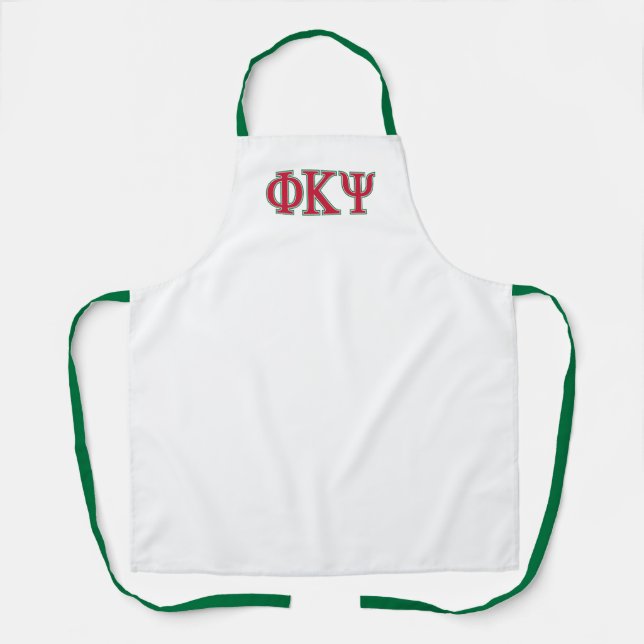Phi Kappa Psi Greek Letters Red & Green Logo Apron (Front)