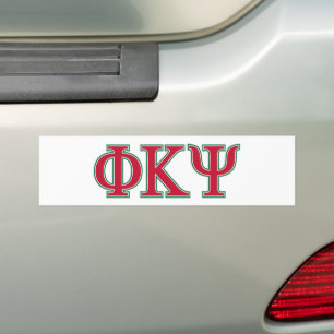 Phi Kappa Psi Greek Letters Red & Green Logo Bumper Sticker