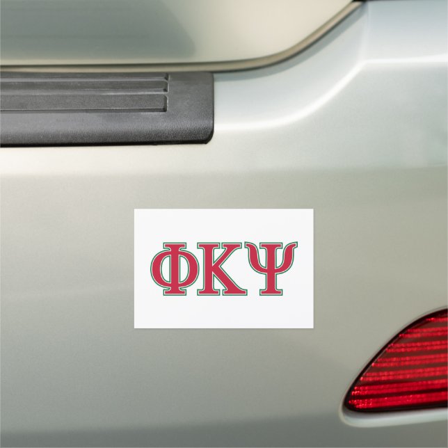 Phi Kappa Psi Greek Letters Red & Green Logo Car Magnet (In Situ)