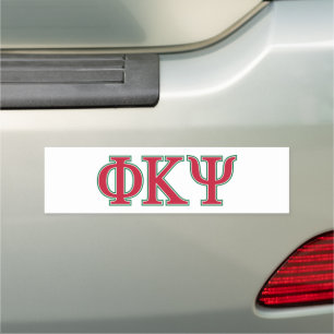 Phi Kappa Psi Greek Letters Red & Green Logo Car Magnet