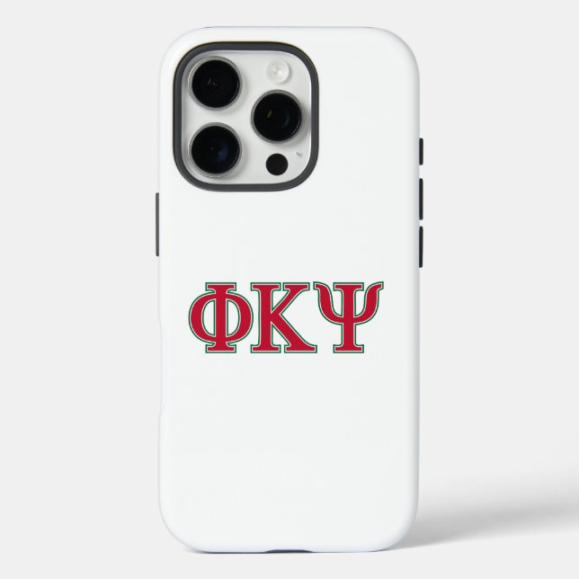 Phi Kappa Psi Greek Letters Red & Green Logo Case-Mate iPhone Case (Back)