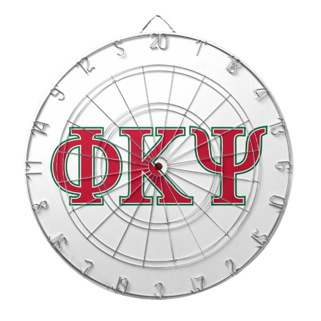 Phi Kappa Psi Greek Letters Red & Green Logo Dart Board (Front)