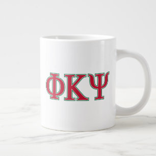 Phi Kappa Psi Greek Letters Red & Green Logo Giant Coffee Mug