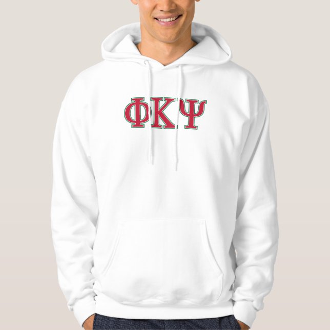 Phi Kappa Psi Greek Letters Red & Green Logo Hoodie (Front)