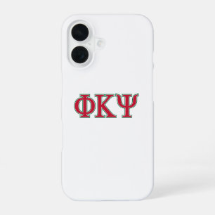 Phi Kappa Psi Greek Letters Red & Green Logo iPhone 16 Case