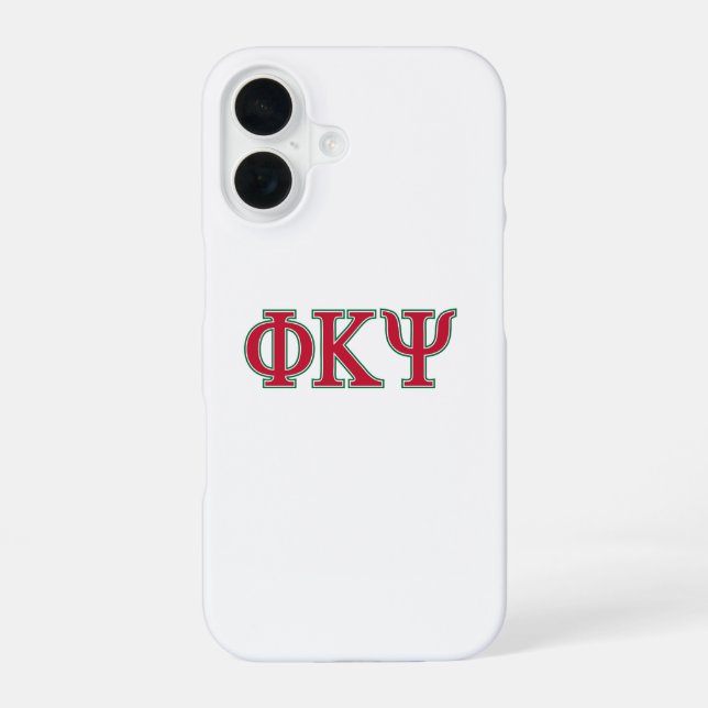 Phi Kappa Psi Greek Letters Red & Green Logo iPhone Case (Back)
