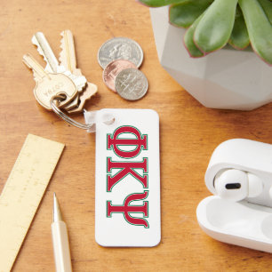 Phi Kappa Psi Greek Letters Red & Green Logo Keychain