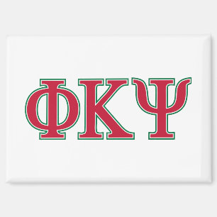Phi Kappa Psi Greek Letters Red & Green Logo Magnet