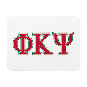 Phi Kappa Psi Greek Letters Red & Green Logo Magnet