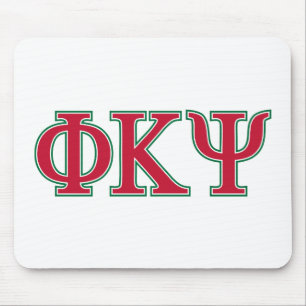 Phi Kappa Psi Greek Letters Red & Green Logo Mouse Pad