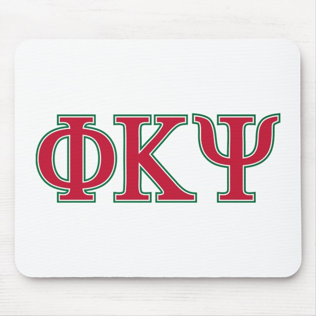 Phi Kappa Psi Greek Letters Red & Green Logo Mouse Pad (Front)