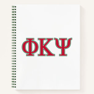 Phi Kappa Psi Greek Letters Red & Green Logo Notebook