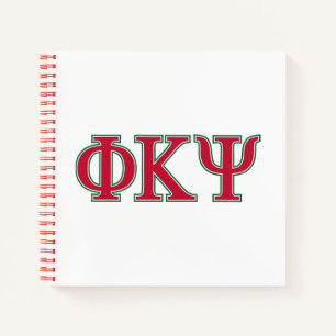 Phi Kappa Psi Greek Letters Red & Green Logo Notebook