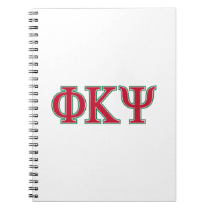 Phi Kappa Psi Greek Letters Red & Green Logo Notebook