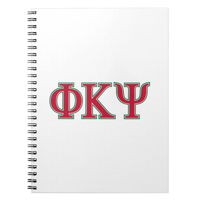 Phi Kappa Psi Greek Letters Red & Green Logo Notebook (Front)
