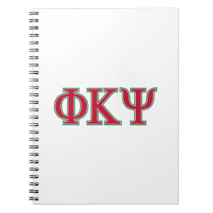 Phi Kappa Psi Greek Letters Red & Green Logo Notebook