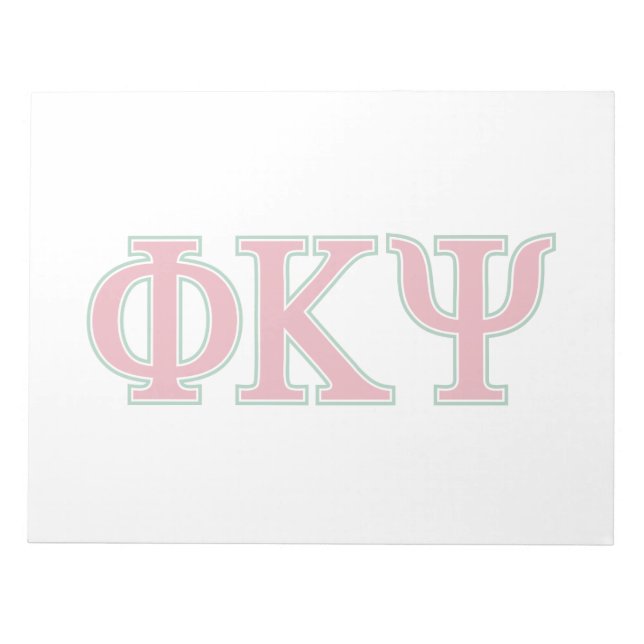 Phi Kappa Psi Greek Letters Red & Green Logo Notepad (Front)