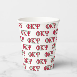 Phi Kappa Psi Greek Letters Red & Green Logo Paper Cups