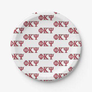 Phi Kappa Psi Greek Letters Red & Green Logo Paper Plates