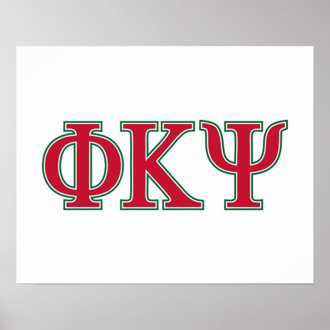 Phi Kappa Psi Greek Letters Red & Green Logo Poster (Front)