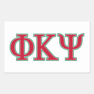 Phi Kappa Psi Greek Letters Red & Green Logo Rectangular Sticker