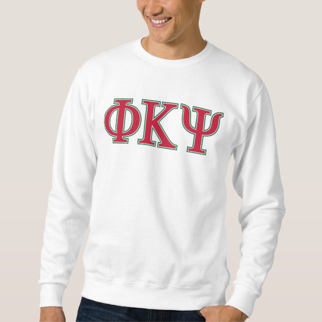 Phi Kappa Psi Greek Letters Red & Green Logo Sweatshirt (Front)