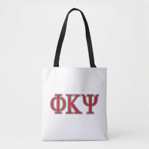 Phi Kappa Psi Greek Letters Red & Green Logo Tote Bag