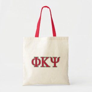 Phi Kappa Psi Greek Letters Red & Green Logo Tote Bag