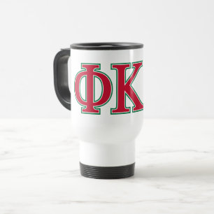 Phi Kappa Psi Greek Letters Red & Green Logo Travel Mug