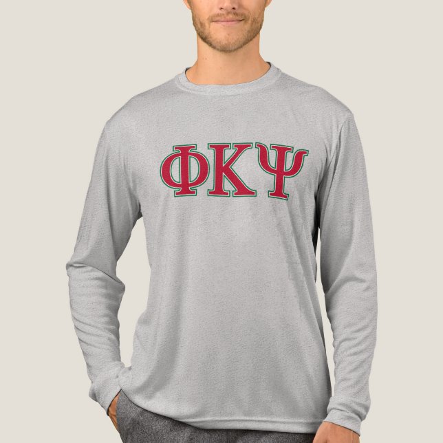 Phi Kappa Psi Greek Letters Red & Green Logo Tri-Blend Shirt (Front)