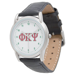 Phi Kappa Psi Greek Letters Red & Green Logo Watch