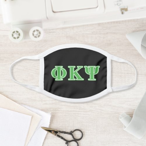 Phi Kappa Psi Green Letters Face Mask
