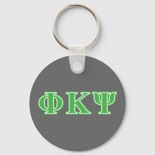 Phi Kappa Psi Green Letters Keychain