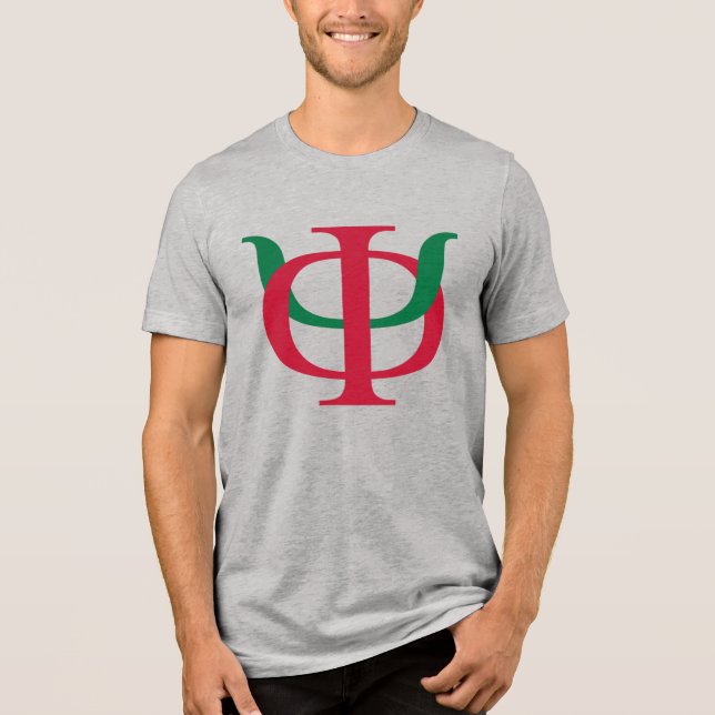 Phi Kappa Psi Intertwined Greek Letters Logo 4 Tri-Blend Shirt (Front)