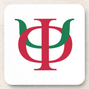 Phi Kappa Psi Intertwined Greek Letters Logo Beverage Coaster