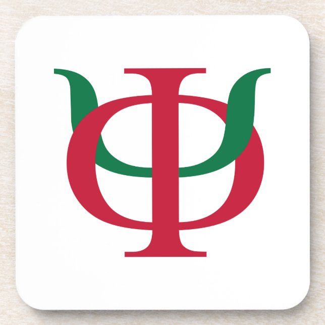 Phi Kappa Psi Intertwined Greek Letters Logo Beverage Coaster (Front)