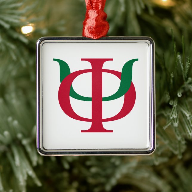 Phi Kappa Psi Intertwined Greek Letters Logo Metal Ornament (Tree)