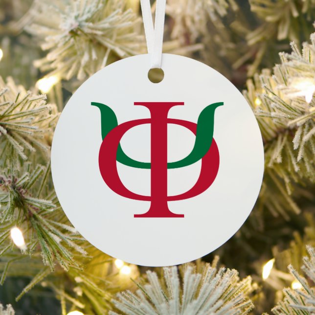 Phi Kappa Psi Intertwined Greek Letters Logo Metal Ornament (Insitu)