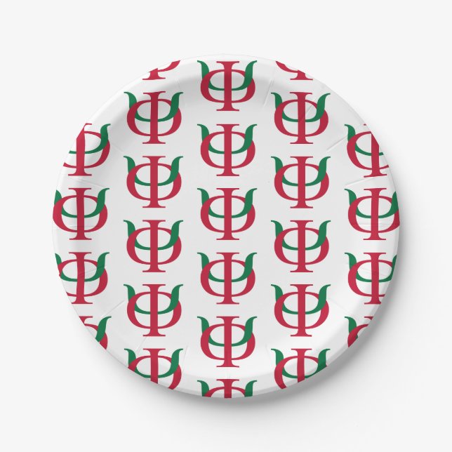 Phi Kappa Psi Intertwined Greek Letters Logo Paper Plates (Front)