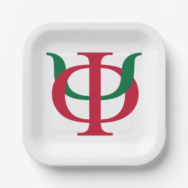 Phi Kappa Psi Intertwined Greek Letters Logo Paper Plates (Front)