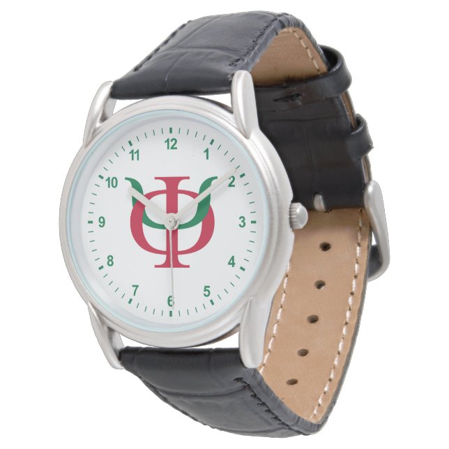 Phi Kappa Psi Intertwined Greek Letters Logo Watch (Angled)