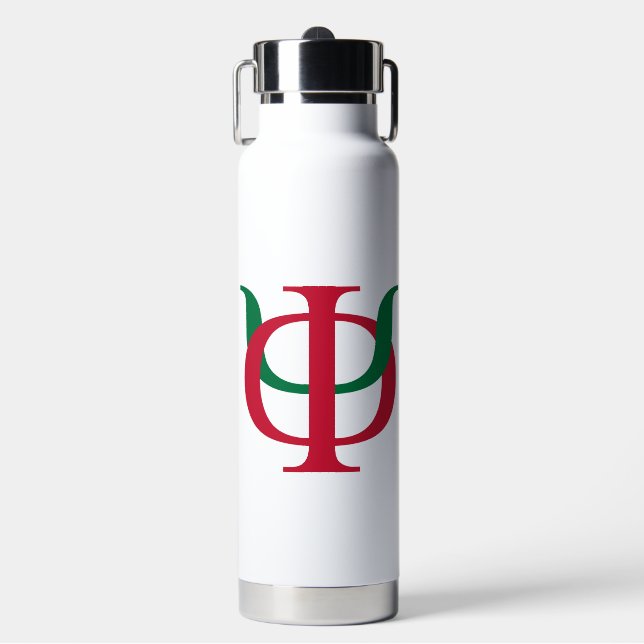 Phi Kappa Psi Intertwined Greek Letters Logo Water Bottle (Front)