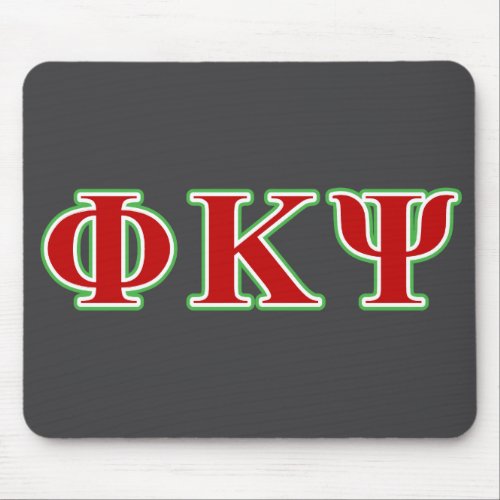 Phi Kappa Psi Red and Green Letters Mouse Pad