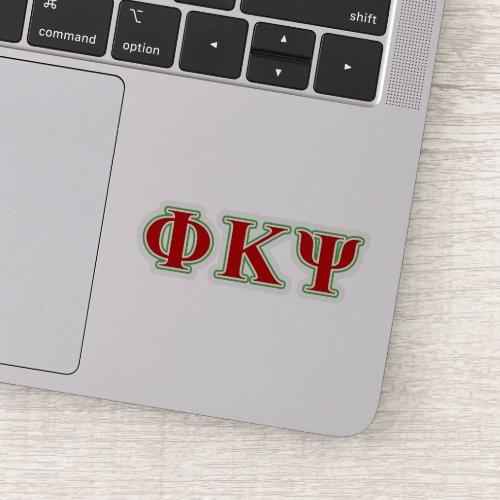 Phi Kappa Psi Red and Green Letters Sticker