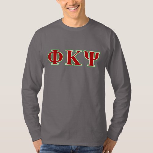 Phi Kappa Psi Red and Green Letters T_Shirt