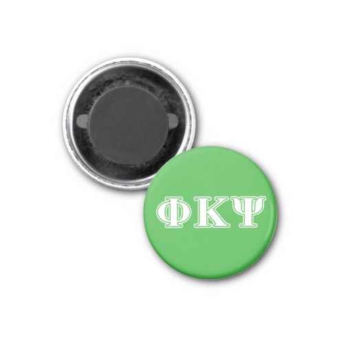 Phi Kappa Psi White and Green Letters Magnet
