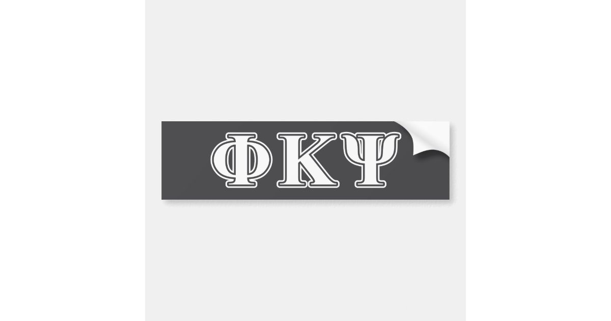 Phi Kappa Psi White Letters Bumper Sticker Zazzle