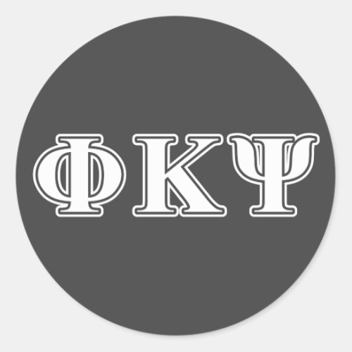 Phi Kappa Psi White Letters Classic Round Sticker